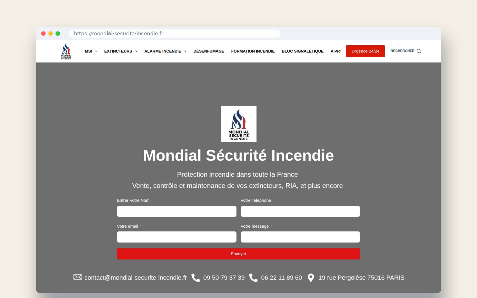 Site mondial-securite-incendie.fr réalisé par webAgency26